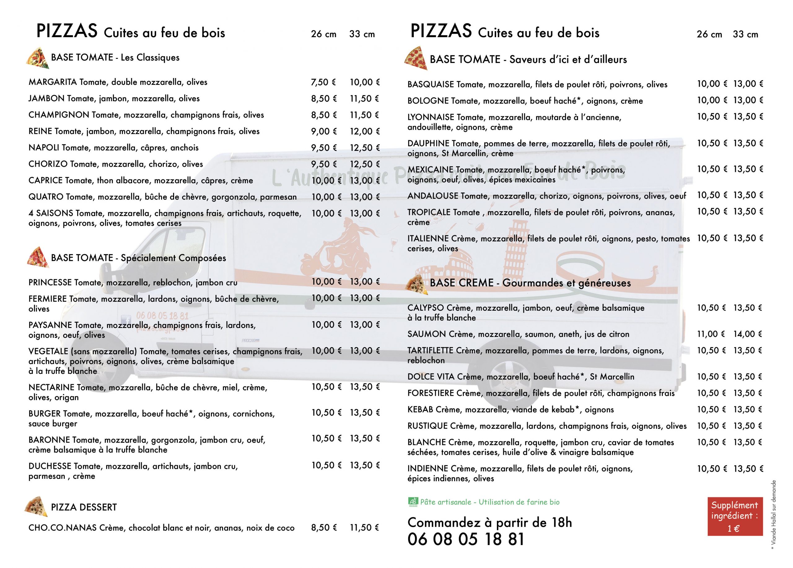 Pizza Calypso La Carte